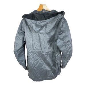 J. Jill Charcoal Hooded Raincoat